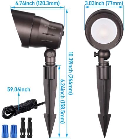 LEONLITE 6-Pack RGBCW 12-24V Low Voltage LED Spotlight Oil Rubbed Bronze - Image 6