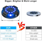 Solar Ground Lights 12 Pack, 4.3" Bright Blue 16 LEDs Solar Pathway Lights - Image 4