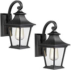 Emliviar Outdoor Wall Lights 2 Pack - Exterior Porch Lights Wall Mount in Black Finish with Clear Glass, XE219B-2PK BK by EMLIVIAR