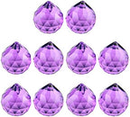 Queenbox 10pcs 40mm Crystal Suncatcher Prism Ball Rainbow Hanging Pendants Maker with Hole for Chandelier Feng Shui Window, Violet by Queenbox