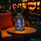 Solar Hanging Lantern Cosmic Fantasy Tree Pink Blossom Flowers Snowy Crystal Mountains Blue Waterproof LED Lights Decor Patio Yard Lawn Porch Lamp, Birthday Gift for Mom Women Garden Outdoor Decor - Image 7