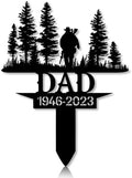 Personalized Hunter Grave Marker Hunter Dad in Forest Memorial Garden Stake 8-24 inch Hunter Dad Loss Gift, Hunter Memorial Gift Loss of Loved One (Hunter Dad in Forest) by Linktee