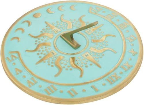 Solstice NESW Summer Vibes Sun Clock Sundial Blue Verdigris Finish 10" Dia Vintage Sun Dial Garden or Lawn Clock Compass Round Patio Outdoor Compass Sundials for Yards - Image 6
