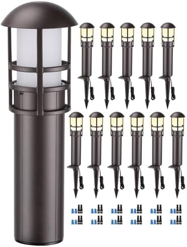 LEONLITE 12-Pack Low Voltage Landscape Pathway Lights, 3W, CRI90, 3000K by LEONLITE