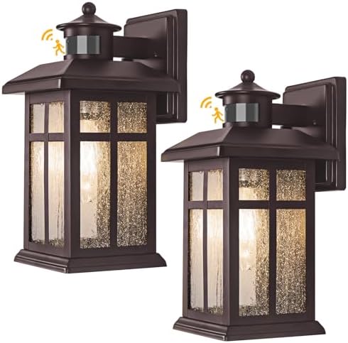 Motion Sensor Outdoor Lights Bronze 2 Pack Dusk till Dawn Outdoor Lighting by Brilvibera