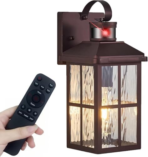 Porch Lights Outdoor with Remote, Motion Sensor Exterior Lighting Fixtures by YJXGDIL