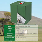 MECCANIXITY Zipper IBC Tote Cover 275 Gallon, 420D Heavy Oxford Waterproof Sunshade Rain Barrel Water Tank Protective Cover for 1000L Outdoor Garden, (39.37 x 47.24 x 45.66 Inch, Green) - Image 7