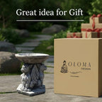OLOMA Gothic Gargoyle Bird Bath Garden Statue Stone Fantasy Creature Outdoor Yard Decor Handcrafted Concrete Garden Ornament Weather Resistance Fantasy Sculpture - Image 5