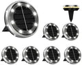 Ground Lights, Solar Garden Light Outdoor 8 LED Disc Underground(White 4 Pack) by Unknown