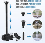 ECO-WORTHY Solar Water Fountain Pump Kit 216 GPH Flow 13W Adjustable Dry-Run Protection Solar Pond Pump Monocrystalline Solar Panel Powered Water Pump for Ponds, Garden, Waterfall, Pool, Birdbath - Image 2
