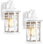 Darkaway Outdoor Wall Light Fixture,2pcs Outside Porch Lights Wall Mounted with Water Ripple Glass Exterior Waterproof Lantern Modern Wall Sconce Lighting for Front Door by Darkaway