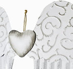 Aecipl Metal Angel Wings Plaques with Heart - Decorative Angel Wing Sculptures Hanging Wall Art Antique Decor for Home Bedroom (White-L) - Image 7