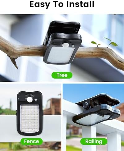Clip-On Solar Lights Outdoor, Motion Sensor, 6 Pack, Black - Image 4