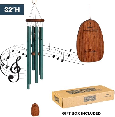 Woodstock Wind Chimes for Outside, Garden, Patio, Porch and Outdoor Decor (32") Pachelbel Canon Chime Green Wind Chime Gifts (PCCG) - Image 3