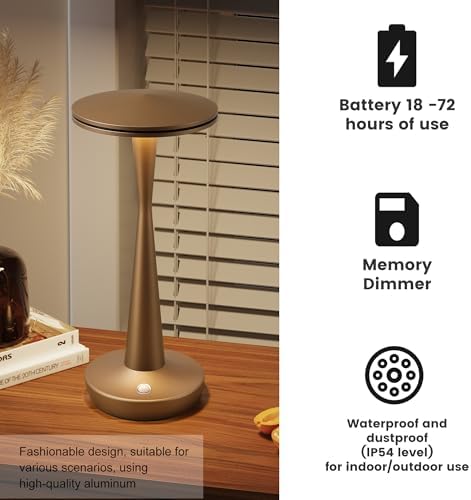 LED Cordless Table Lamp Rechargeable,Battery Powered Outdoor Lights - Image 6