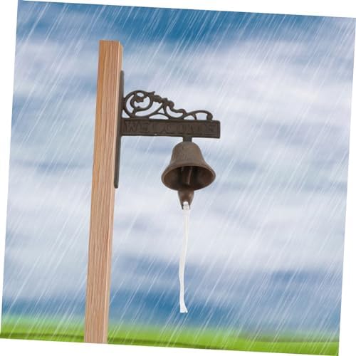 ORFOFE 1pc Antique Style Door Bell Handcrafted Iron Door Chime Wireless Wall Bell Accessory - Image 3