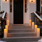 4" x 14" Large Waterproof Outdoor Flameless Candles Battery Operated LED Pillar Candles for Indoor Outdoor Lanterns, Off White, Long Lasting, Set of 2 - Image 3