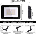 MIHEAL 110V 2 Pack 100W LED Flood Light, Warm White 3000K, IP68Waterproof Super Bright Security Lights, Outdoor Floodlight for Yard, Garden, Playground, Basketball Court - Image 2