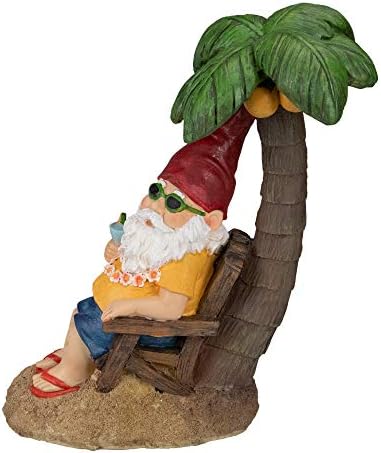 Northlight 12.25" Tropical Gnome with Palm Tree Outdoor Garden Statue - Image 2