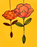Stained Glass Window Hangings, Handcrafted Garden Suncatchers for Window and Home Decor Decor, Unique Artisan Glass Ornaments for Indoor and Outdoor Use (B-Pink) - Image 3