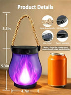 4 Pack Solar Lanterns Outdoor Waterproof Halloween Purple Solar Flame Light - Image 3