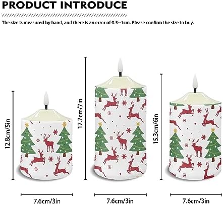 Cozeyat Christmas Decoration Flameless Electric Candles with Remote Battery Operated Christmas Tree Elk Design Waterproof Flameless Candles, Flameless Bullet Floating Candles 3 Pieces - Image 6