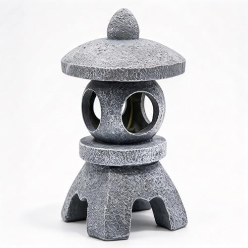 Solar Japanese Pagoda Garden Statue, Resin Pagoda Solar Zen Garden Lantern by Unknown