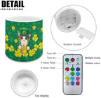 St Patrick's Day Shamrocks Cats Battery Operated Flameless Candles with Remote and Timer Flameless LED Pillar Candles for Party, Banquet, Home Decoration Battery Tealights - Image 2