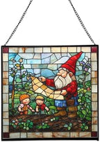 Gnome with Garden Planning Stained Glass Suncatcher – Square Hanging Window Panel for Home, Garden, Nursery, Halloween, Christmas, Memorial Day – Whimsical Glass Art Gift for Gnome Lovers 7ymrhw by Custom