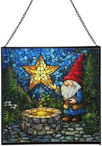 Starwell Gnome Wish Stained Glass Suncatcher – Square Hanging Window Panel for Home or Greenhouse – Whimsical Glass Art Gift for Garden Lovers, Christmas, Halloween, Father Days MZZ4pH by Custom