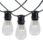 37.5 Foot S14 LED Edison Outdoor String Lights, Black Wire, 25 Bulbs by NoveltyLights-LightExperts
