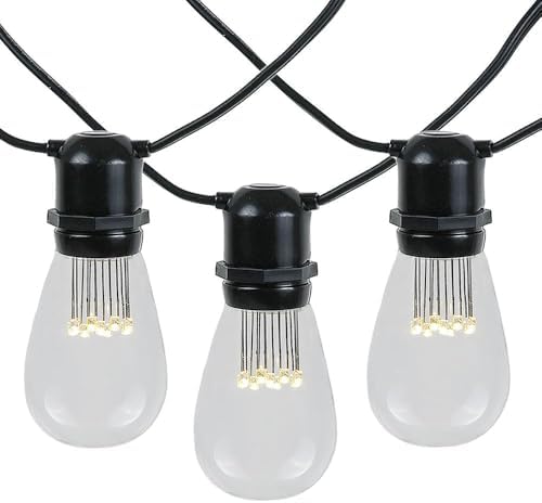 37.5 Foot S14 LED Edison Outdoor String Lights, Black Wire, 25 Bulbs by NoveltyLights-LightExperts
