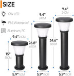10W Rustproof & Waterproof Aluminum Cylinder Bollard Lights with PC Shade - Wired Modern Landscape Pathway Lights for Lawn, Courtyard & Garage - Image 7