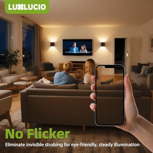 Walnut Wood Grain Indoor Outdoor Up and Down Wall Sconce, 5%-100% Dimmable 18W, 5CCT (2700K-5000K), Modern Lighting for Living Room/Porch, CRI90+, 120V-277V, ETL FCC Certified - Image 5
