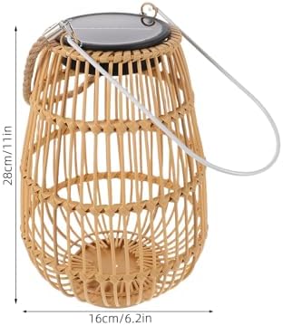 Solar Hanging Lantern Outdoor Waterproof Solar Lamp for Garden Patio Yard Iron Faux Rattan Decorative Hanging No Electricity Needed - Image 2
