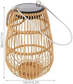 Homoyoyo Solar Lanterns Outdoor Hanging Waterproof Garden Lantern Lamp Iron Rattan Frame for Patio Balcony Yard Decorative Solar Powered Lights - Image 2