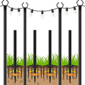 LETIANPAI 4 Pack String Light Poles,10 Ft Light Poles for Outside String Lights,Outdoor Lights Pole with Fork,Metal Poles Stand for Patio Deck Backyard by LETIANPAI