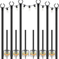 NUERPO 6 Pack String Light Poles,Metal Poles for Hanging Outdoor Light Strings,6 Pack 10 FT Light Poles Stand for Outside Garden,Patio,Wedding,Backyard,Deck,Party by NUERPO