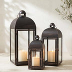 NEEDOMO Lanterns Decorative Outdoor & Indoor, Set of 3 Outdoor Lanterns for Porch, 23" Large Candle Lantern, Bronze Metal Frame with Glass, Vintage Farmhouse, Patio, Pathway, Garden, Fall, Christmas by NEEDOMO-LightUpYourSpace