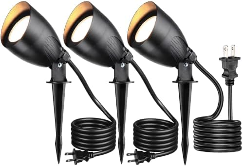LITFIT 3Pack Outdoor Spotlight,5.5W Warm White Plug in Landscape Light 120V by LITFIT