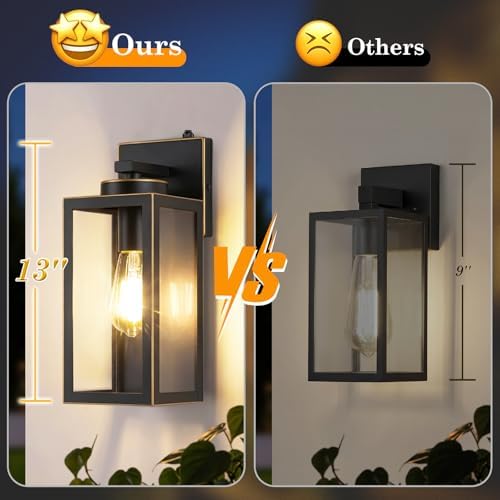 BesLowe Upgraded Dusk to Dawn Outdoor Wall Lights, Bronze, 2-Pack - Image 2