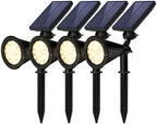 Solar Spot Lights Outdoor Waterproof, 18 LED Solar Powered Landscape Lighting Low Voltage Auto On/Off for Garden, Yard, Tree, Flag, Wall, Pathway, 4 Pack by Unknown
