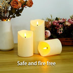 Fo32won Flameless Flickering Candles with Remote Timer, Set of 6 Ivory Led Battery Operated Candles for Home Decor Xmas Halloween (D3 x H3 3" 4" 5" 6" 7") - Image 4