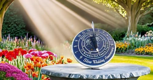 NauticalMart 25th Anniversary Sundial Gift – Silver Wedding Gift for Couples, Parents, Husband & Wife Present to Celebrate 25 Years of Marriage and Togetherness - Image 6