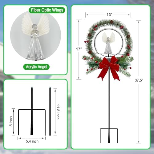 Fiber Optic Angel Solar Lights Garden Stakes,Christmas Decorastions Outdoor - Image 6