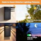 Dusk to Dawn Outdoor Wall Light 1 Pack LED Exterior Wall Sconce Black - Image 4