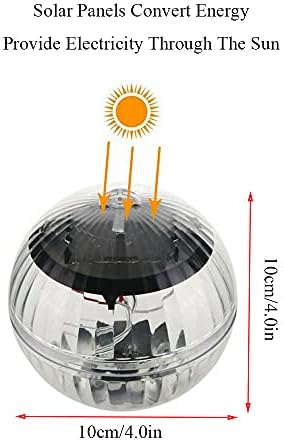 Solar Floating Pool Lights, IP65 Waterproof LED Globe Night Light Color Changing Hangable Ball Light for Pond,Garden,Backyard,Party 4PCS - Image 2