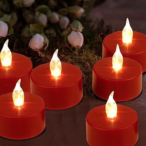 Nancia LED Tea Lights Battery Operated Flameless Candles 100Pack Red - Image 2