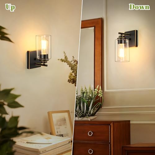 Set of 2 Wall Sconces for Bathroom, Modern Vanity Light Fixtures, Bronze - Image 3