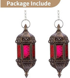 Moroccan Hexagon Lanterns - Hanging Tea Light Holders, 2-Pack - Image 2